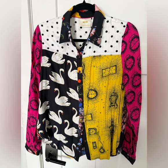 Maeve x Anthropologie Paz Contrast Button Down Shirt . Size Small. EUC. - Picture 8 of 9